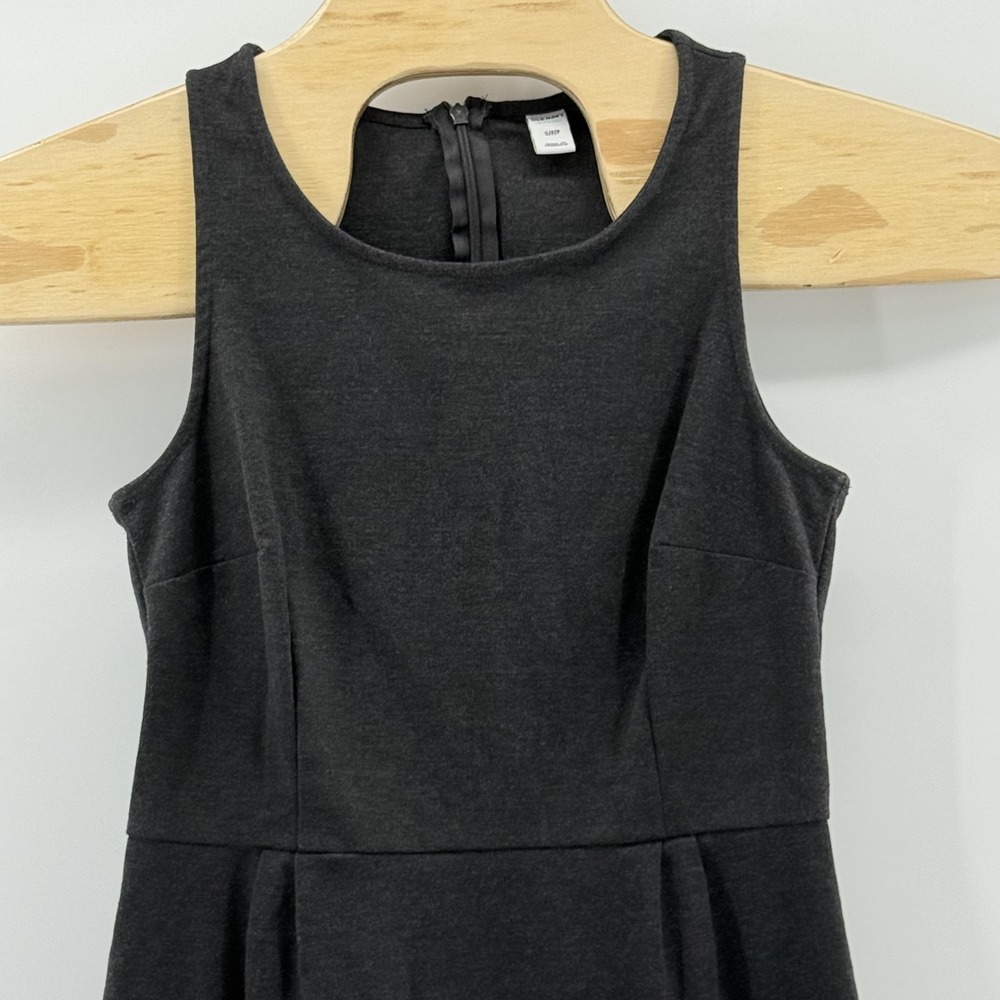 Old Navy Dress Small Dark Grey SL Ponte Slub Sleeveless Fitted Classic Office
